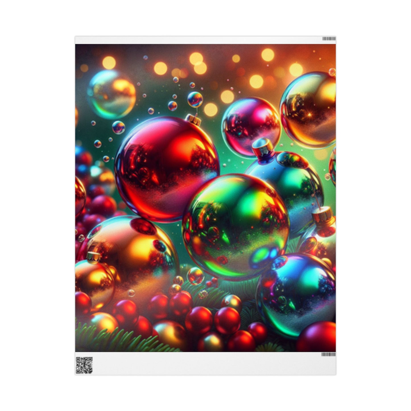 Papeles de regalo con diseño de burbujas navideñas