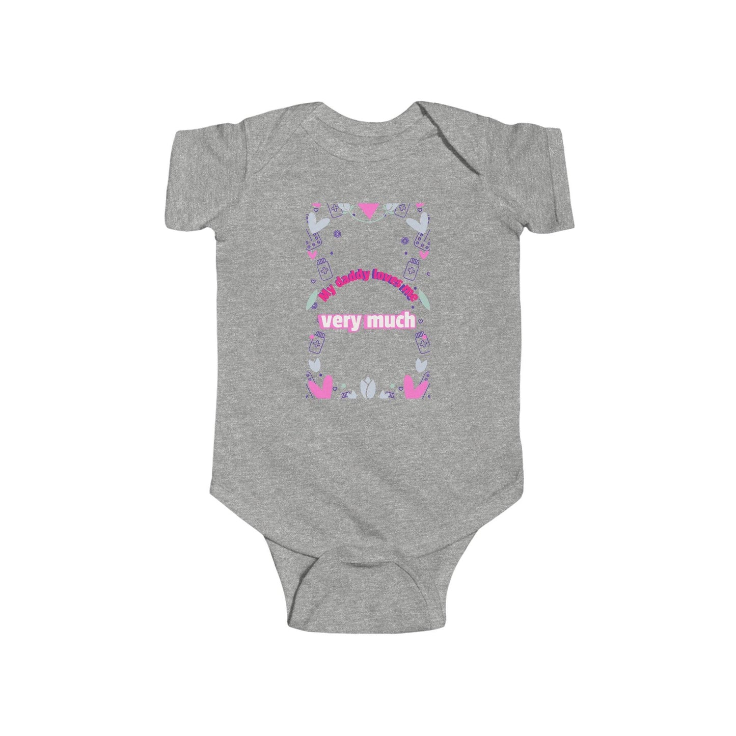 'My Daddy Loves Me Very Much' Infant Fine Jersey Bodysuit-Pink - Perissos