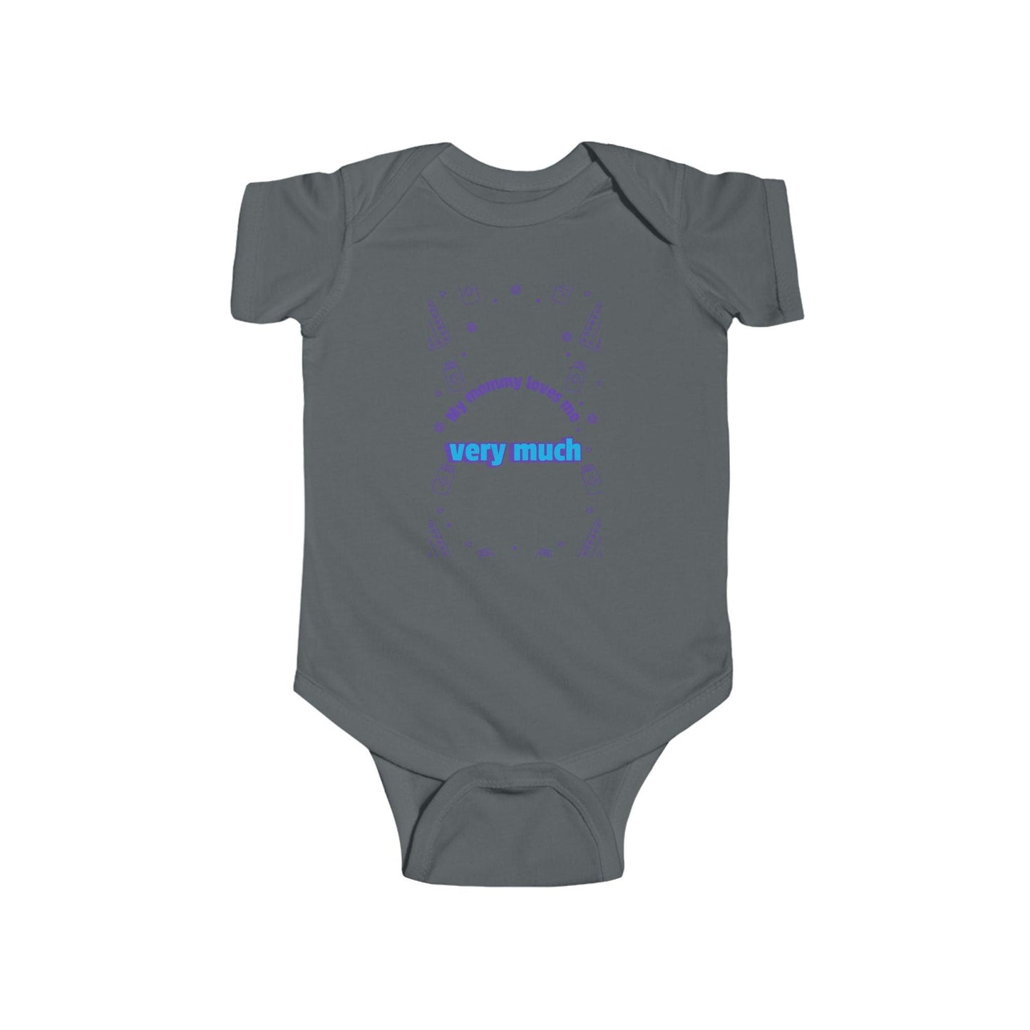 'My Mommy Loves Me Very Much' Infant Fine Jersey Bodysuit-Blue - Perissos