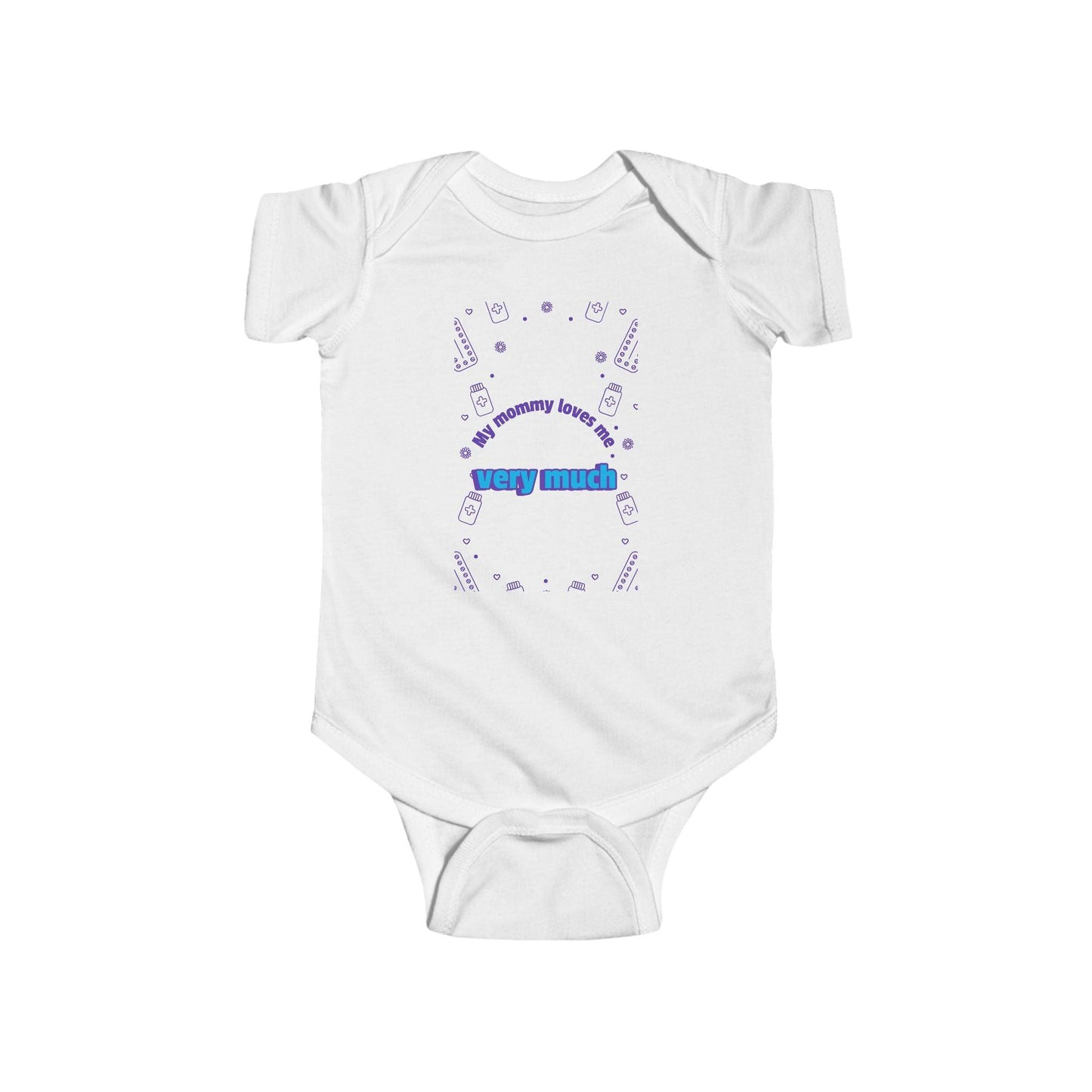 'My Mommy Loves Me Very Much' Infant Fine Jersey Bodysuit-Blue - Perissos