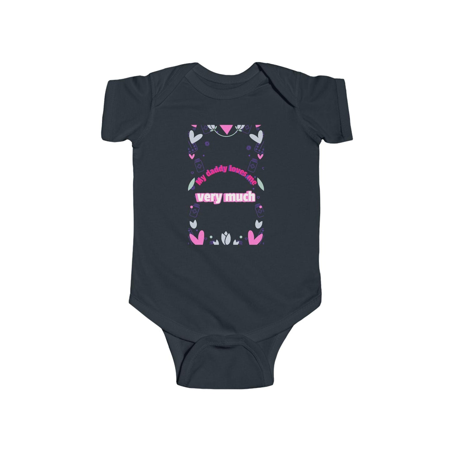 'My Daddy Loves Me Very Much' Infant Fine Jersey Bodysuit-Pink - Perissos