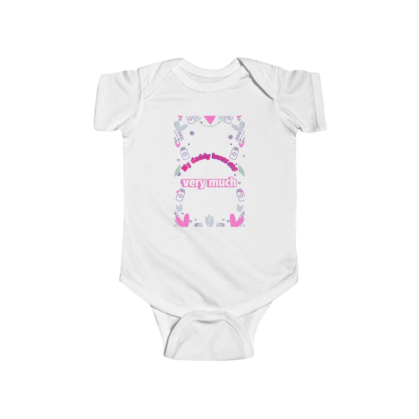 'My Daddy Loves Me Very Much' Infant Fine Jersey Bodysuit-Pink - Perissos