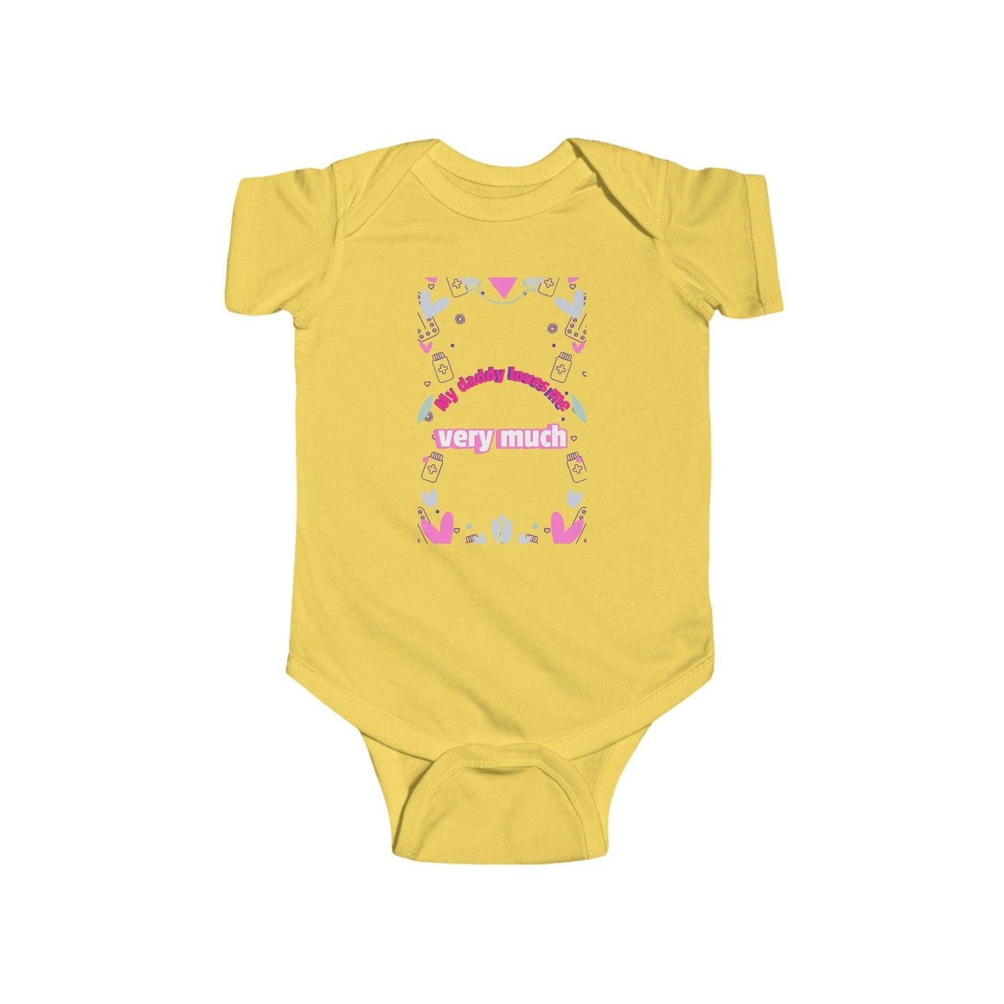 'My Daddy Loves Me Very Much' Infant Fine Jersey Bodysuit-Pink - Perissos
