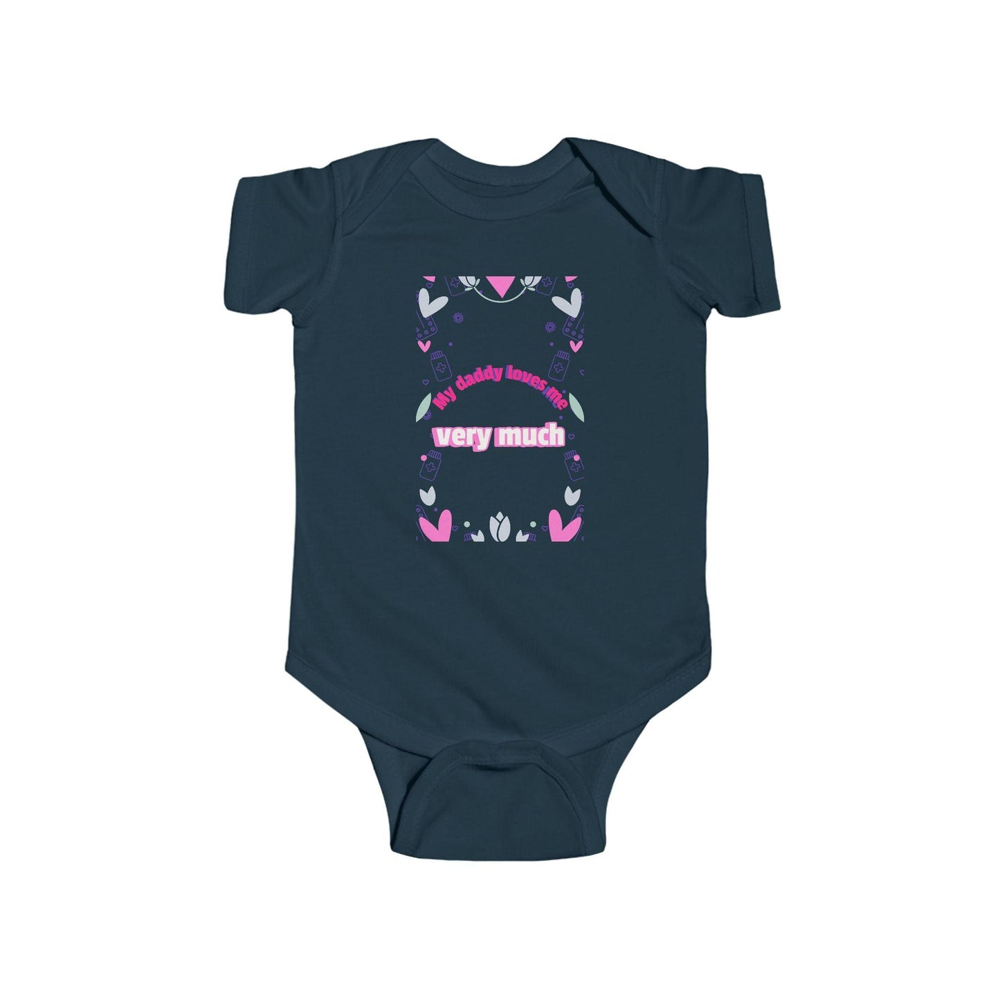'My Daddy Loves Me Very Much' Infant Fine Jersey Bodysuit-Pink - Perissos