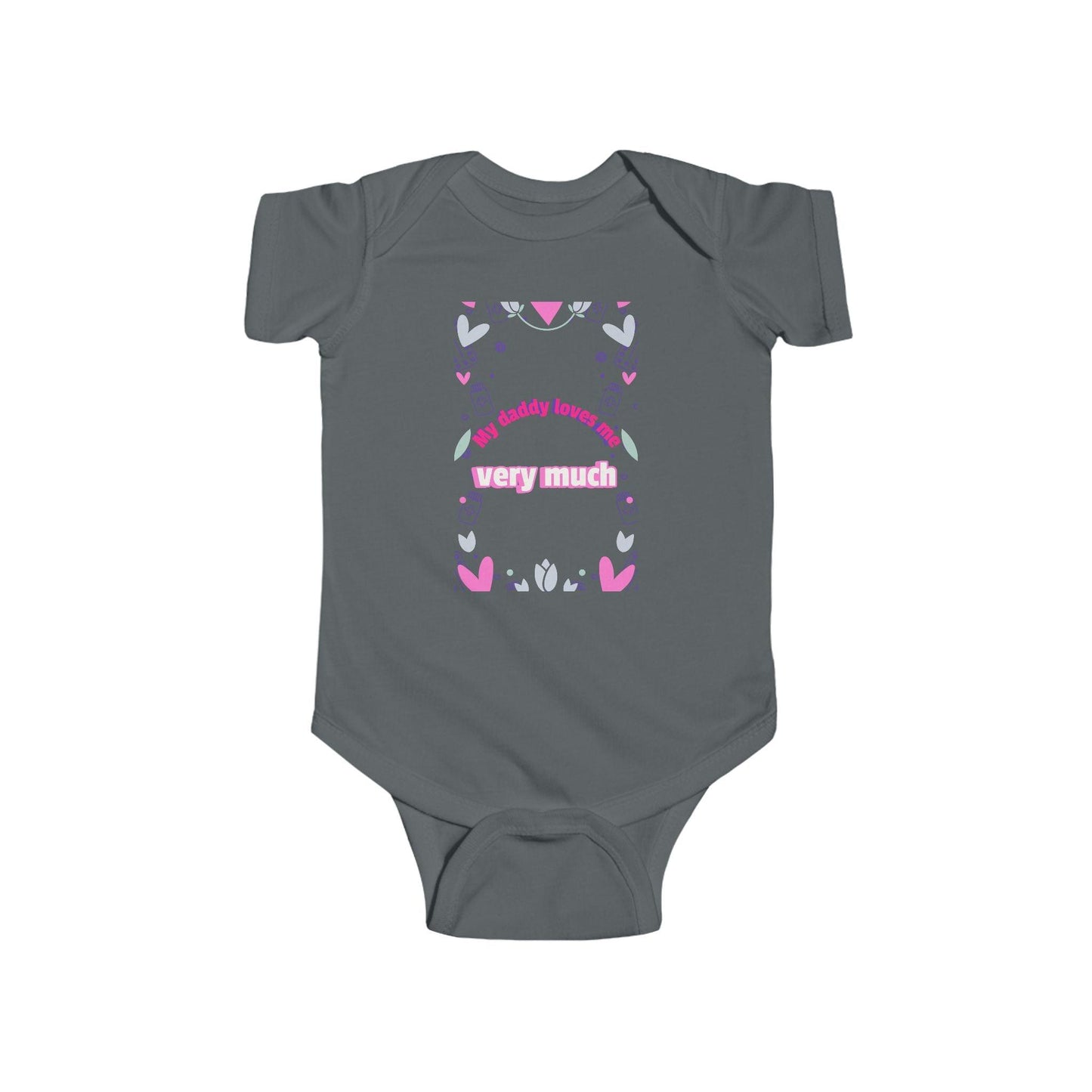 'My Daddy Loves Me Very Much' Infant Fine Jersey Bodysuit-Pink - Perissos