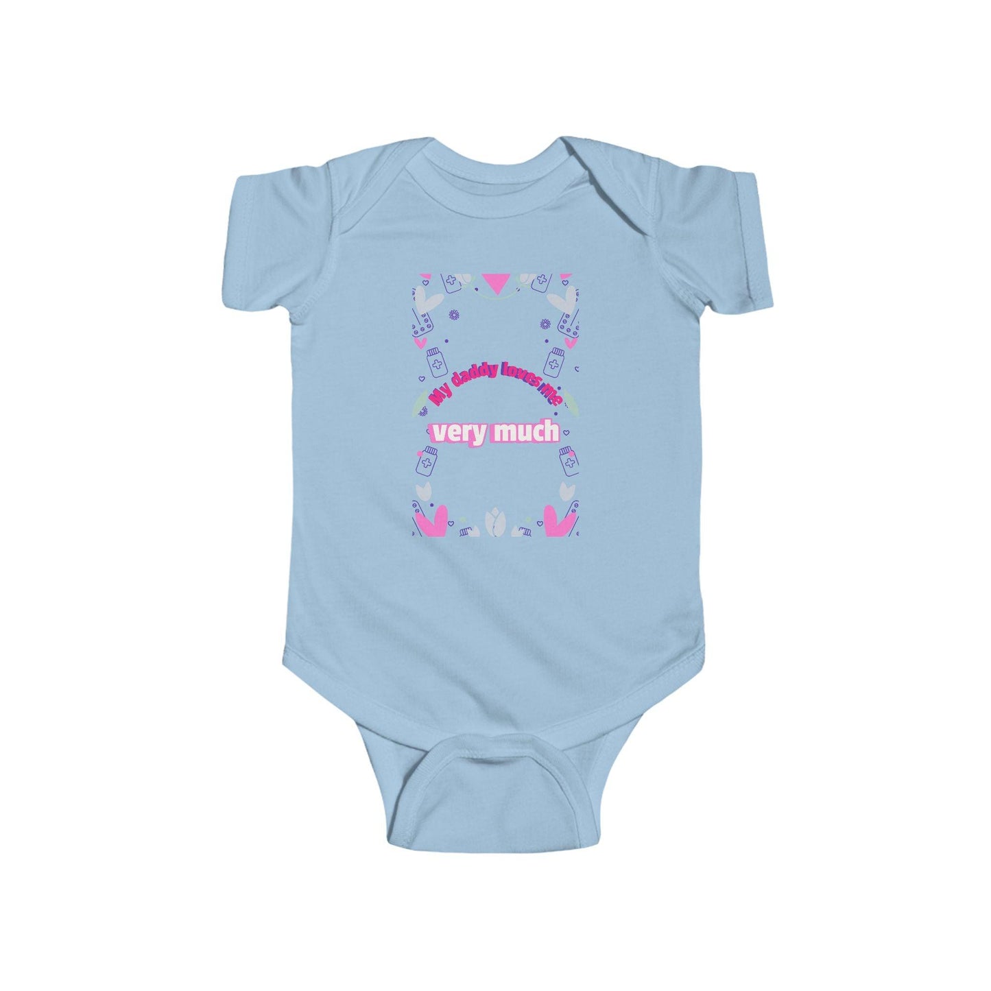 'My Daddy Loves Me Very Much' Infant Fine Jersey Bodysuit-Pink - Perissos