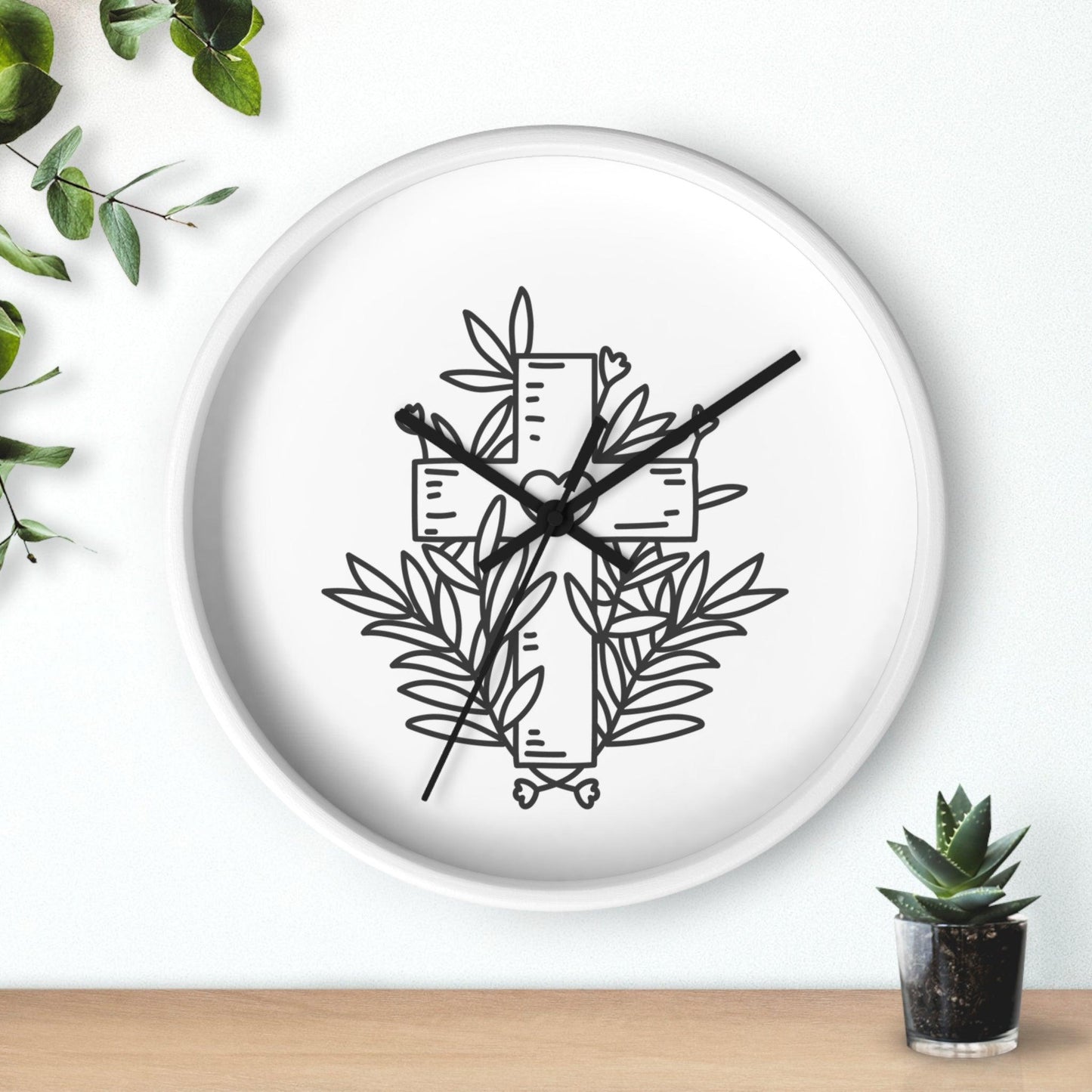 Cross Wall Clock-Black - Perissos