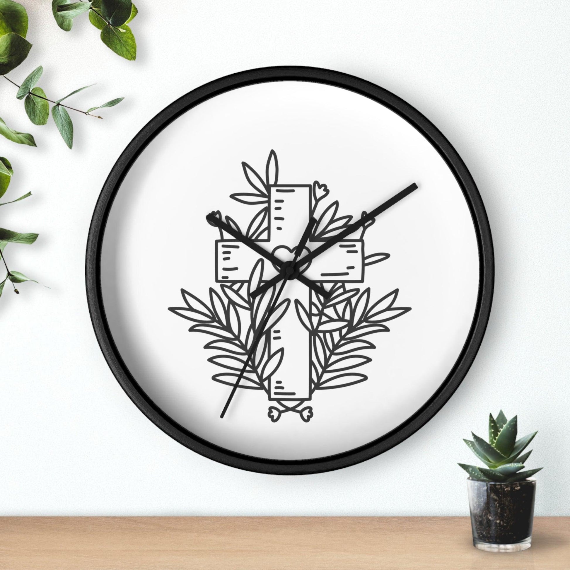 Cross Wall Clock-Black - Perissos